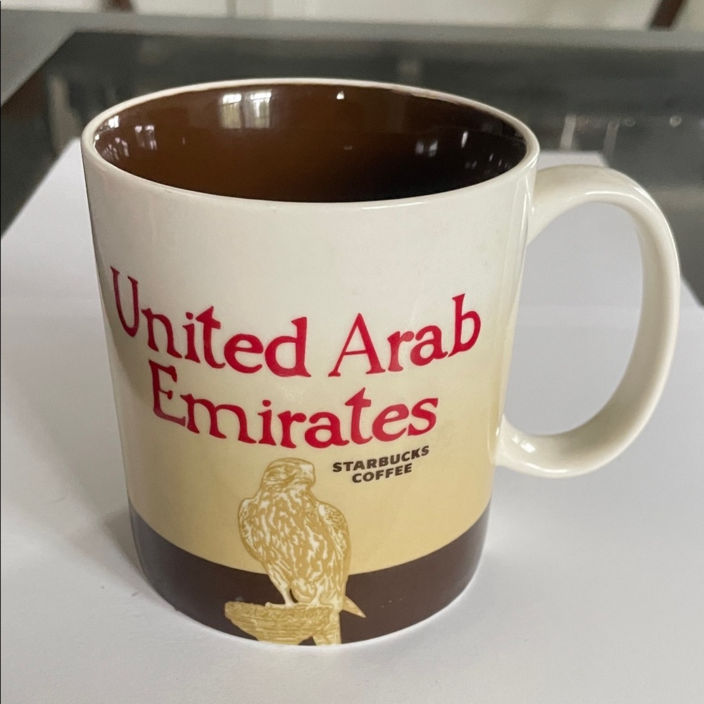 Starbucks UAE Mug with Cream and Brown Design - Global Icon Series